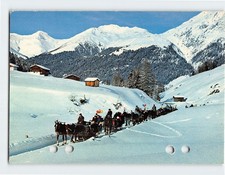 Postcard Schlittenfahrt ins sonnige Dischmatal Davos Switzerland picture