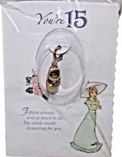 Mirror Birthday Charm ~ You’re 15 ~ Growing Up Girls Enesco Brand New picture