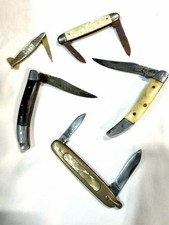 Imperial Vintage Pocketknife Lot 5 1940s Plastic Handle Steel Slipjoint File picture