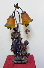 Mother & Child Double‑Bloom  sculptural lamp flowing WITH Art Nouveau silhouette picture