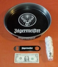 Jägermeister Black Bar Tray, Bartenders Bottle Wrench, and Glass Shot Glasses picture