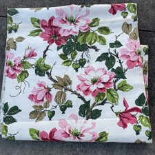 Vintage 1940s Floral Barkcloth Fabric Panel 48 By 77 Inches picture