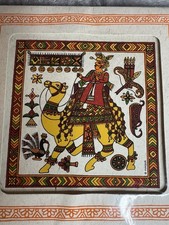 Vintage Sealed Indian Folk Art Card Folio Pabuji Phad Rajasthan Handmade Paper picture
