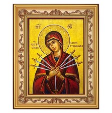Seven Swords Seven Sorrows Icon Greek Byzantine Framed Religious Gift picture