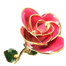 Valentines Day Sweet 16 Pink Solid 24KT Gold Dipped Rose picture