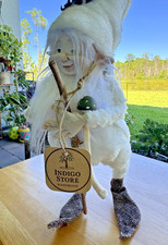 Handmade Enchanted Spirit of Peace Gnome Art Doll Earth Elemental Carrying Wood picture