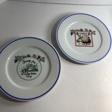 2 Revol France Cheese Plates Fromage Fraud~Carre De L’Est Porcelain Graphic Vtg picture