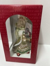 Fitz and Floyd Classics Gregorian Santa Glass Christmas Ornament picture
