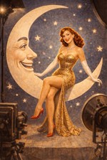 Pinup Sexy Woman Paper Moon Studio MODERN Vintage Postcard B59 picture