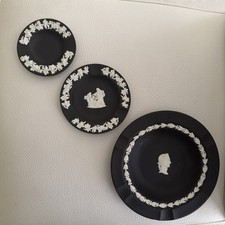 Vintage 3 Wedgwood Black Jasperware 6.5