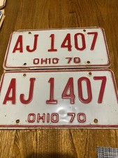  License Plates 1970 Vintage OHIO Set picture