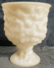 Vintage E. O. Brody Co. Crinkled White Milk Glass Pedestal Planter/Vase # M3000  picture