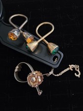 Vintage 70's Jeweled Key Ring Lot + Glove Clip Working picture