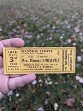 First Lady Eleanor Roosevelt Ticket From Detroit Michigan MI Franklin FDR picture