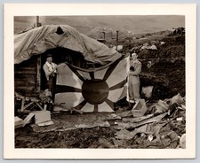 Canadian Troops & Japanese Flag Kiska 1943 WWII Coast Guard Photo picture