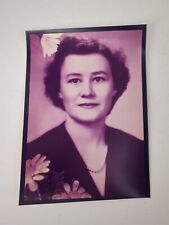 Vintage 1950s Found Photograph Original Photo Pretty Lady Woman Flowers Necklace picture