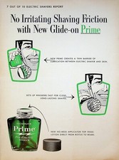 1963 Palmolive Prime Pre-Electric Shave Lotion Vintage Print Ad No Irritation picture