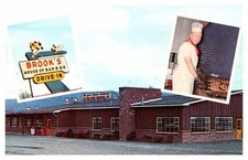 Oneonta NY postcard BROOKS HOUSE OF BAR-B-Q'S DRIVE-IN RESTAURANT s/06 AQ1581 picture