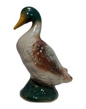 Porcelain Mallard Duck Figurine Green Yellow Brown 5 1/2