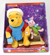 NEW Disney Gemmy Winnie The Pooh & Piglet Animated Talking Christmas Plush picture