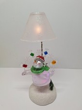 Lighted Acrylic Frosted Snowman Lamp 11.5