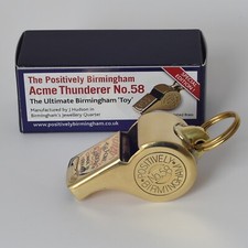 The Original Referee & Umpire Whistle  - ACME Thunderer No. 58 Polished Brass picture
