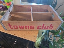 **Pristine** Vintage Towne Club Beverages Soda Pop Wooden Carrier Crate Case picture