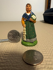 Vintage Marcel Carbonel Santon de Provence 7cm Size 2 Woman w/Cabbage & Garlic picture