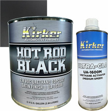 Kirker Hot Rod Black 2.8 VOC Urethane Topcoat Satin Finish UA-70388 3/4 Gallon picture
