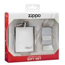 Zippo 49358, Flask and Brushed Chrome Lighter Gift Set, NEW picture