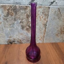 Purple Round Bottom Tall Long Neck Bud Vase Home Decor Art Glass picture