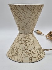VTG 1960s MCM Atomic Line Gold Drizzle Hourglass Lava Lamp Base Only Aristocrat picture
