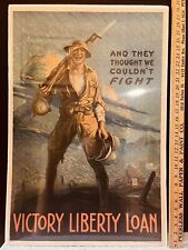 ORIGINAL WWI LIBERTY LOAN POSTER “THEY THOUGHT WE COULDN’T FIGHT “ CLYDE FORSYTH picture