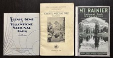1934 YELLOWSTONE - 1931 YOSEMITE & 1927 MT. RAINIER NATIONAL PARKS BOOKLETS picture