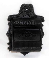 Nice Vinatge WILTON Cast Iron Hanging Match Holder With Lid Black Coloring picture