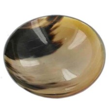 All Natural Renaissance Style Hand Carved Bovine Horn Bowl 16oz Unique Marbling picture