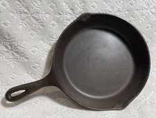 Vintage LODGE Cast-Iron 3-Notch No 6 Dual-Spout Skillet picture