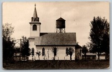 RPPC   Church and Water Tower  Real Photo  Postcard  c1910 picture