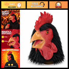 Rooster Chicken Mask, Realistic Full Head Latex Animal Mask for Halloween Costum picture