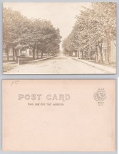 Early 1900s Main Street Tree Lined Residential RPPC Postcard Unposted picture