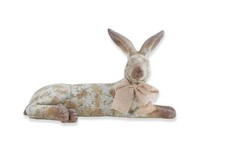 K&K Interiors 13782C 15.5 Inch Tan Rabbit Lying W/Face & Hind Legs picture