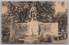 Sir Richard Saltonstall Monument Watertown MA Postcard 1940s Linen picture