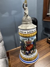 VINTAGE GERMAN REGIMENTAL 1/2L BEER STEIN WITH LITHOGRAPH BOTTOM picture