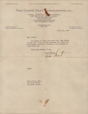 CONDE NAST - TYPED LETTER SIGNED 04/24/1928 picture