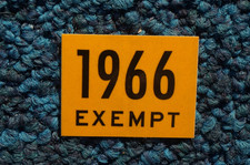 Vintage 1966 DELAWARE License Plate Exempt Validation Sticker - Unused picture