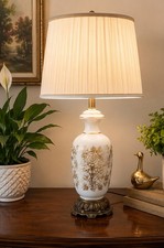 Vintage 1960s Floral Table Lamp Accurate Casting 4386 Ornate Metal Base picture