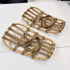 Bear-Paw Snowshoes Vintage Leather Snabb Sweden 19x10 Excellent RARE Vintage picture