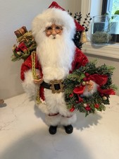 Karen Didion Originals Lighted Berry Wreath Santa-CC16213-Open Box picture