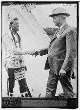 Chief Two Guns White Calf Gov Erickson Handshake 1910s Bain News Service picture