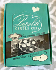 Vtg 1960’s Lustre-Lite Candle Cups By Colonial Candle Co 6 Count Assorted Colors picture